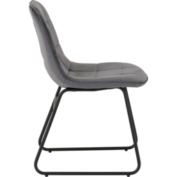 Seconique Lukas Set of 2 Grey Velvet Dining Chair - Wilko - thumbnail 5