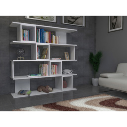 Decorotika Wind 5 Shelf 4 Cube White Geometric Bookcase - Size: 19.5 x 120 x 120cm - Wilko - thumbnail 4