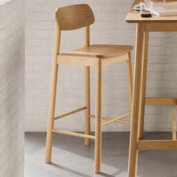 Florence Barlow Oak Bar Stool Set of 2 - Size: 105 x 43.5 x 46.5cm - Brown - Furniture To Go - Wilko - thumbnail 1