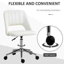Portland Cream and White Scallop Mid-Back Swivel Office Chair - Size: 91 x 60 x 49cm - Wilko - thumbnail 5