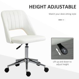 Portland Cream and White Scallop Mid-Back Swivel Office Chair - Size: 91 x 60 x 49cm - Wilko - thumbnail 6