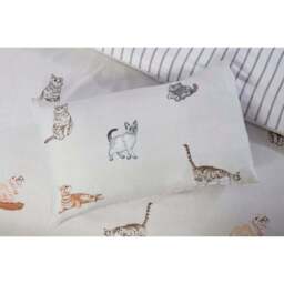 Rapport Home Purrrfect MF Single Natural Duvet Set - Silver - Wilko - thumbnail 4