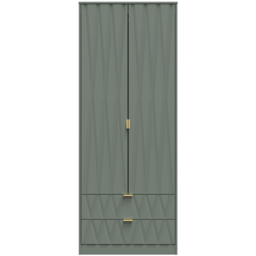 Crowndale Las Vegas 2 Door 2 Drawer Reed Green Wardrobe Ready Assembled - Size: 2 Door, 2 Drawer - Wilko - thumbnail 4