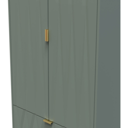 Crowndale Las Vegas 2 Door 2 Drawer Reed Green Wardrobe Ready Assembled - Size: 2 Door, 2 Drawer - Wilko - thumbnail 6