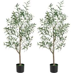 Costway Artificial Olive Tree with Fruits 130cm 2 Pack - Size: 15 x 13 x 130cm - Multi - Wilko - thumbnail 1