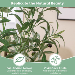 Costway Artificial Olive Tree with Fruits 130cm 2 Pack - Size: 15 x 13 x 130cm - Multi - Wilko - thumbnail 5