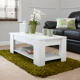 GFW White Lift Up Coffee Table - Size: 50 x 105 x 39cm - Wilko - thumbnail 4