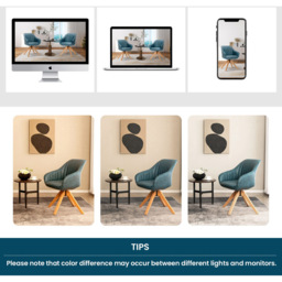 Costway Blue Swivel Accent Chair Set of 2 - Size: Single - Wilko - thumbnail 7