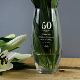Personalised Memento Personalised 50 Years Bullet Vase - Size: 1.0 x 2.4 x 1.0cm - Clear - Wilko - thumbnail 3