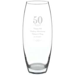 Personalised Memento Personalised 50 Years Bullet Vase - Size: 1.0 x 2.4 x 1.0cm - Clear - Wilko