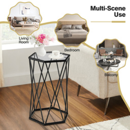 Costway Hexagon Black Coffee Table - Size: 63 x 44 x 12cm - Wilko - thumbnail 7
