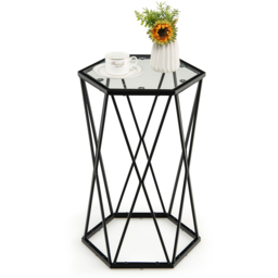 Costway Hexagon Black Coffee Table - Size: 63 x 44 x 12cm - Wilko - thumbnail 4