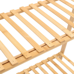 Living and Home 2 Shelf Bamboo Foldable Plant Stand with Hanging Rod - Brown - Wilko - thumbnail 5