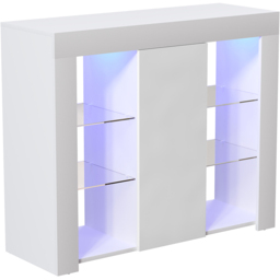 Vida Designs Azura Single Door White LED Large Sideboard - Size: 35 x 98 x 83cm - Wilko - thumbnail 3