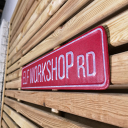 Samuel Alexander Red Metal Elf Workshop Road Sign Board 50cm - Size: 10 x 37 x 2cm - Wilko - thumbnail 7