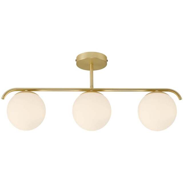 Nordlux Grant 15 3 Dome Brass Pendant Light - Size: 29.23 x 14.5 x 29.23cm - Gold - Wilko - image 1