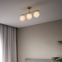 Nordlux Grant 15 3 Dome Brass Pendant Light - Size: 29.23 x 14.5 x 29.23cm - Gold - Wilko - thumbnail 3