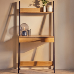 Premier Housewares Bradbury Natural Oak Effect Desk - Size: 74 x 48 x 147cm - Cream - Interiors by Premier - Wilko