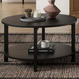 Westbrook Single Shelf Black Coffee Table - Size: 400 x 800 x 800cm - LPD Home - Wilko - thumbnail 1