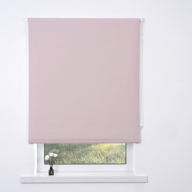 Plain Blackout Blinds - Soft Pink/180cm - Wilko - image 1