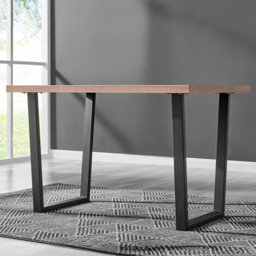 Furniturebox Solo Cesano 4 Seater Dining Set Brown Blue and Black - Wilko - thumbnail 3