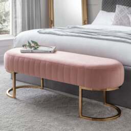 Julian Bowen Harrogate 2 Seater Pink Bench - Size: 43 x 118 x 42cm - Wilko