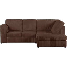 Luxor 4 Seater Chocolate Jumbo Cord Full Back Right Hand L Shape Corner Sofa - Brown - Wilko - thumbnail 3