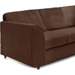 Luxor 4 Seater Chocolate Jumbo Cord Full Back Right Hand L Shape Corner Sofa - Brown - Wilko - thumbnail 4