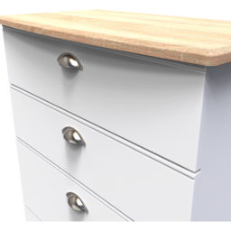 Crowndale Victoria 4 Drawer White Ash and Oak Chest of Drawers - Wilko - thumbnail 6