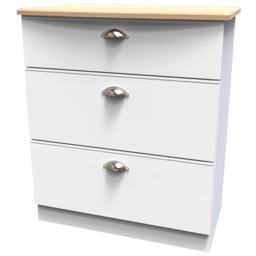 Crowndale Victoria 4 Drawer White Ash and Oak Chest of Drawers - Wilko - thumbnail 5