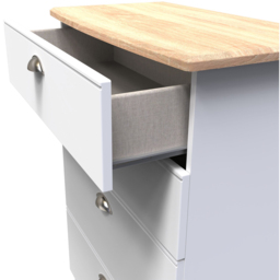 Crowndale Victoria 4 Drawer White Ash and Oak Chest of Drawers - Wilko - thumbnail 7