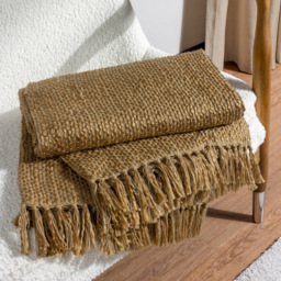 Hoem Morni Olive Green Woven Tasselled Throw 130 x 180cm - Size: 180 x 130cm - Wilko - thumbnail 3