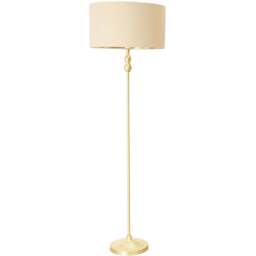 ValueLights Maggie Beige and Metallic Gold Drum Shade Candlestick LED Floor Lamp - Size: 151 x 45 x 45cm - Wilko