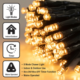 The Christmas Workshop 300 Warm Gold LED String Light - Wilko - thumbnail 7