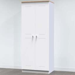 Crowndale Victoria 2 Door White Ash and Oak Wardrobe - Wilko - thumbnail 1