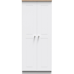 Crowndale Victoria 2 Door White Ash and Oak Wardrobe - Wilko - thumbnail 3