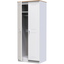 Crowndale Victoria 2 Door White Ash and Oak Wardrobe - Wilko - thumbnail 6