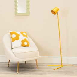 ValueLights Lark Mustard Yellow Metal Slimline LED Floor Lamp - Wilko - thumbnail 4