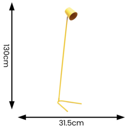 ValueLights Lark Mustard Yellow Metal Slimline LED Floor Lamp - Wilko - thumbnail 6