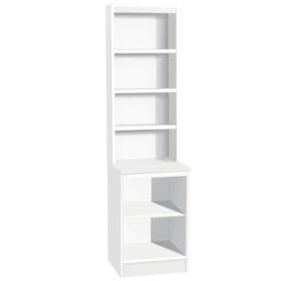 R White Cabinets 6 Shelf White Desk Height Bookcase with Hutch - Size: 182.8 x 47.9 x 54cm - Wilko - thumbnail 3