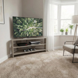 FWStyle Promo 2 Shelf Putty Corner TV Unit - Size: 45 x 110 x 36cm - Wilko - thumbnail 7