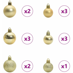 vidaXL Pre-Lit Warm White LED and Multicolour Baubles Snow Flocked Artificial Christmas Tree 3.9ft - Green - Wilko - thumbnail 7