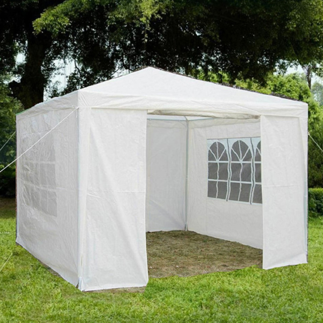 Gr8 Garden 3 x 3m White PE Gazebo with Sides - Size: 300 x 300 x 240cm - Wilko - image 1