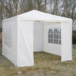 Gr8 Garden 3 x 3m White PE Gazebo with Sides - Size: 300 x 300 x 240cm - Wilko - thumbnail 4