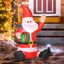 HOMCOM Christmas Inflatable Santa Claus - Size: 25 x 15 x 15cm - Red - Wilko - thumbnail 1