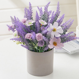 Living and Home Purple Lavender Artificial Flower in Rustic Wood Planter 17cm - Size: 8 x 28 x 30cm - Wilko - thumbnail 6