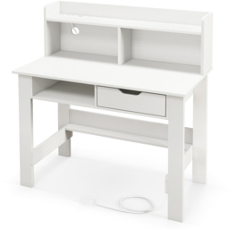 Costway Single Drawer 4 Shelf Computer Desk with USB Port White - Size: 106 x 67 x 17cm - Wilko - thumbnail 3