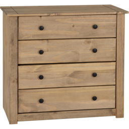 Seconique Panama Natural Wax 4 Drawer Chest of Drawers - Brown - Wilko - thumbnail 3