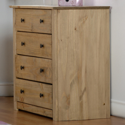 Seconique Panama Natural Wax 4 Drawer Chest of Drawers - Brown - Wilko