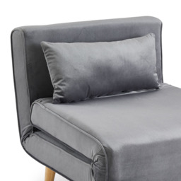 Home Detail Kendal Single Sleeper Grey Velvet Chair Bed - Wilko - thumbnail 7